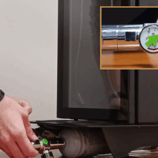 Réglage de la pression de gaz distributeur de vin au verre 2 bouteilles