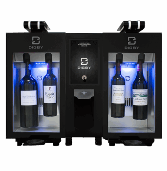 Distributeur de vin au verre Digital 4 bouteilles DIGBY - bleu