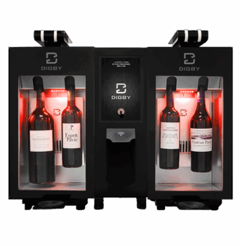 4-bottle Digby Digital wine dispenser - red